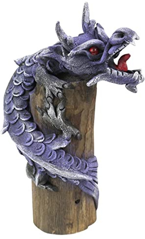 Oriental Galerie Lindwurm Tatzelwurm Drache Deko Drachen Figur Skulptur ca. 20 cm, Farbe:Lila