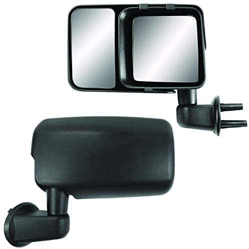 Snap & Zap Custom Fit Towing Mirror Pair - Fits ONLY 07-17 Jeep Wrangler, 2018 Wrangler JK Model