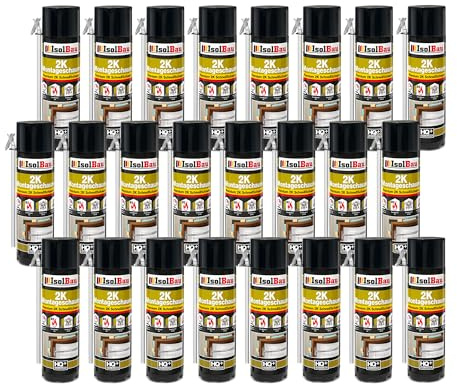 Isolbau 2K Montageschaum B2 Zargenschaum - Premium PU-Schnellschaum für Türen, Fenster, Dämmung & Montage - 24 x 400 ml