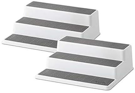 Copco Grey 2 Non-Skid 3-Tier Spice Rack Organizer for Pantry, 2-Pack, 10-Inch
