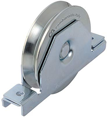 Metalideal - Galet de Portail Coulissant Ø 80mm Support Intérieur à Encastrer – Roue Gorge en V à 92° pour Rail Triangulaire – Acier Zingué Charge 200kg (Référence MIC42780)