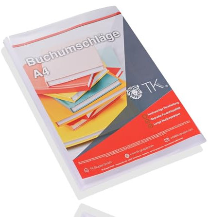 10x Buchumschlag DIN A4 - transparent klar - für Bücher, Hefte, Schulbücher & Buchhülle & Buchschoner & Hefthülle - Heftumschlag für Schule & Büro (Mengenauswahl)
