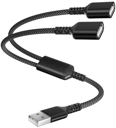 Itramax USB Splitter 1 in 2 Out Y Cable 0.3M,Dual Port Extender USB Hub