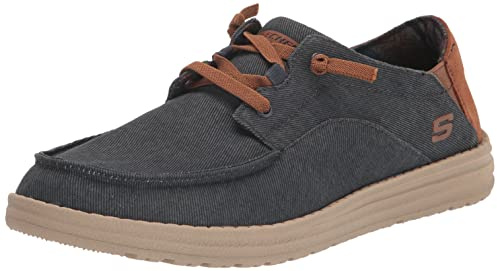 Skechers USA Melson-Planon Mockasin för män, Nvy, 11 X-Wide