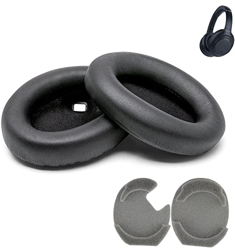 Actpe Replacement Earpads Ear Pads Cover Headband for Sony WH-1000XM4 Headphone Ear Pads Cushion Soft Leather Memory Sponge Cover Repair Durable Earmuffs - Black