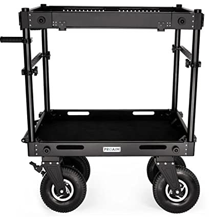 Proaim 36” Victor Pro Video Production Camera Cart för fotografer och videomakare. Nyttolast upp till 500 kg/1100 lbs med fotbromsar, grepputskärningar, snabb montering utan verktyg (CT-VCTR-PRO-36)