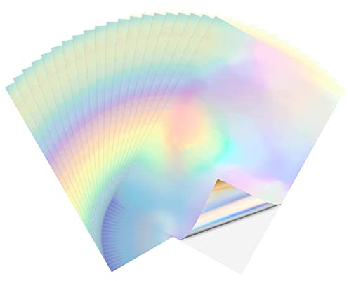 20 Blatt Holographisches Wasserfest Bedruckbares Papier | Glänzendes Druckerpapier für Tintenstrahl- und Laserdrucker
