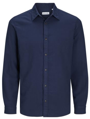 JACK&JONES PLUS Camisa de Franela para Hombre Jjjoshua LS Pls, Azul Marino. Detalles: sólido, 3XL