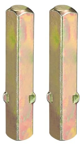 DTGN 50mmx14mm(LxT) Door Knob Spindle - 2Pack - Good for Most Mortise Type Door Knobs - Iron Square Drive System Spindle Replacement Door Handle Parts - Golden