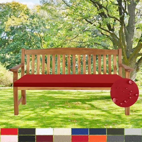 PHUSTJKL Bankkissen Bankauflage Outdoor Wasserdicht Stuhlkissen, 5CM Dicke rutschfeste Waschbar Abnehmbarem Gartenbankauflage, Sitzkissen für Gartenmöbel Schaukel Terrasse Drinnen, 180X50X5CM