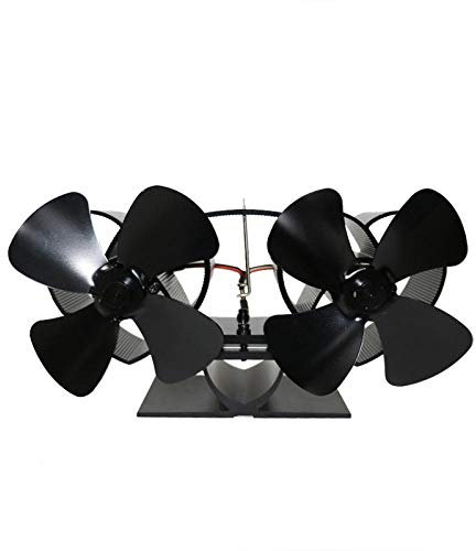 HPTHLY aspas mejoradas Estufa de Calor con Ventilador Doble Cabezal silencioso Estufa alimentada por Calor Ventilador para hogar para Estufas de Gas/Pellet/Madera/leños