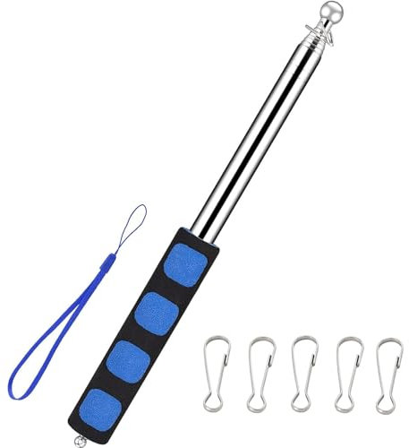 DOINEUFL Telescopic Flag Pole, Handheld Telescopic Pole, Extendable Flag Pole Telescopic Flag Pole Festival, Portable Flag Pole for Teaching