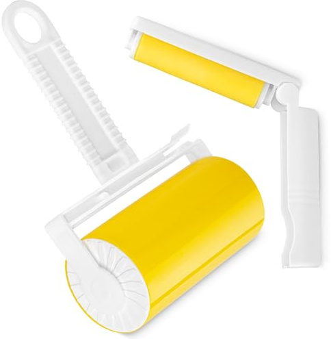 TULMERO Silikon Fusselrolle Wiederverwendbar - Fusselrollen Tierhaare Set - Große und Kleine Reise- Abwaschbare Fusselroller - Waschbar Lint Roller für Haustierhaar, Kleidung und Möbel