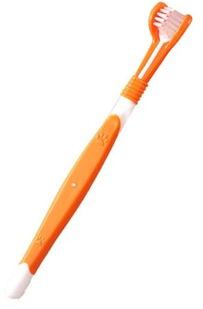 Haustierzahnbürste - 3-seitige Haustierzahnbürste | Katzenzahnbürste | Kleine Rassen Zahnbürste | Dreiseitige Haustierzahnbürste | Weiche Borsten Welpe Mundpflege Mundpflege Mundgeruch Entferner