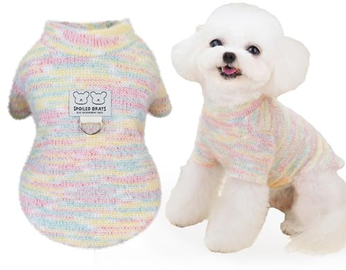YAODHAOD Hundepullover für Kleine Hunde, Katzenpullover,Strickpullover Plüsch Weich Comfort Warm für Kleine Hunde und Katzen (Rosa, M)