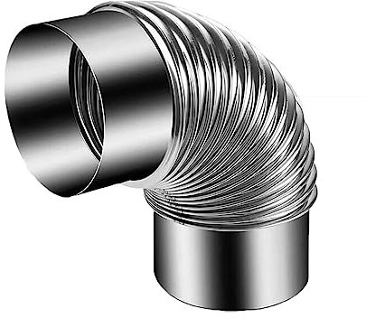 90° Winkelrohr-Verlängerung, flexibles Ofenrohr, Edelstahl, Holzofen, Kamin, hitzebeständiger Winkel, Winkelrohrverbinder, verzinktes Kaminrohr-Adapterrohr