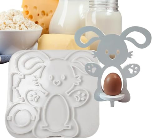 Molde para huevos cocidos, moldes de silicona, molde decorativo para huevos, moldes de fundición de conejito de Pascua, molde de resina de silicona para huevos, moldes de yeso, manualidades para servi