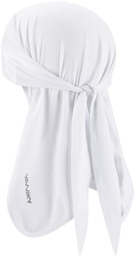 YANIKY Bandana para Hombre y Mujer, 3 en 1 Protección Solar UV, Bandana Transpirable Seco Rápido, Durag Deportivo (Blanco)