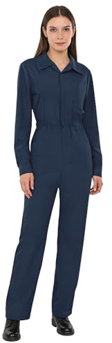 Sinleey Womens Long Sleeve Coverall Mechanic Uniform Workwear Boiler Suit Overalls Loose Fit Jumpsuit Rompers