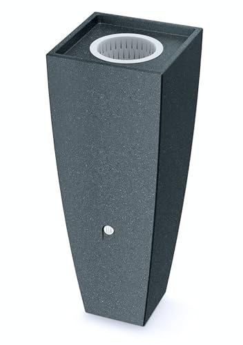 YourCasa Regentonne 100L [PureFlow] Wasserfass mit Metallgewinde & Filterkorb - Regenfass Frostsicher aus Kunststoff - Regenwassertonne - Regenwassertank Garten Wassertank Wassertonne (Anthrazit)