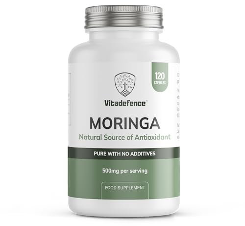 Moringa Oleifera 500mg – Natural Antioxidant, Energy & Immune Support – 120 Vegan Capsules – UK Made – Vitadefence