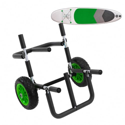 TRUTZHOLM SUP Wagen aus Aluminium mit Schaumstoff-Polsterung für Wassersportgeräte klappbarer Stand Up Pladdle Wagen mit PU-Rädern Kajakwagen Trolley Bootswagen Surfwagen inkl. 2 Gurte