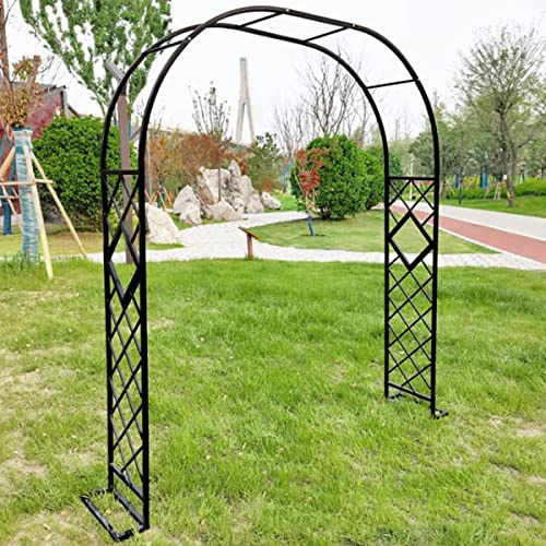 Arche de jardin en métal pour plantes grimpantes - Tonnelle en fer forgé galvanisé avec bases pour décoration de mariage en plein air, 340 cm de large
