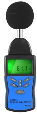Fonometro digitale, lettore di livello pressione (SPL) misuratore decibel con test monitoraggio del volume rumore 30-130 dB