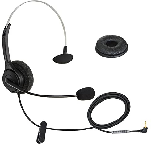 DailyHeadset 2.5 mm Jack Phone Headset On Ear Headphones Hands Free for Cordless Landline Telephones