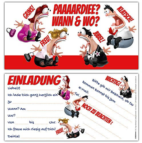 12er Set KOLLEGEN Einladungskarten - edle & witzige Einladungen zum Geburtstag für Erwachsene Mädchen Jungen Kindergeburtstag Party von BREITENWERK