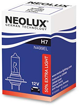 NEOLUX Extra Light H7 Halogen-Scheinwerfer, N499EL, 12 V, 55 W, Faltbox (1 Leuchtmittel)