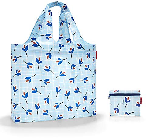 Reisenthel Mini Maxi beachbag Strandtasche, 62 cm, 40 Liter, Blue Leaves