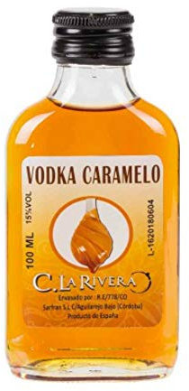 Lote de 15 Botellas Petaca de Licor de CristalVodka Caramelo. Regalos Originales. Complementos. Detalles para Bodas, Comuniones, Bautizos y Cumpleaños. CC
