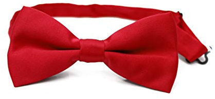 Caprilite Classic Mens Womens Clip-On Banded Bow Tie Pre Tied Plain Dickie Bowtie (Red)