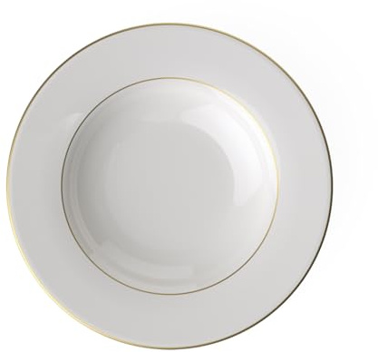 Villeroy & Boch Signature Anmut Gold plato hondo, diámetro de 24 cm, blanco/oro
