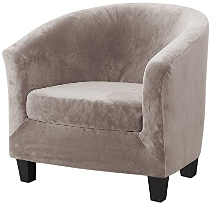 Mingfuxin Samt-Stuhlbezüge für Wannen, Verbesserter 2-in-1-Stretch-Sessel-Sofa-Schonbezug mit Kissenbezug, rutschfeste Club-Eimer-Stühle, Sofa-Couch-Bezüge, Schonbezüge