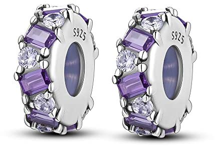 Parmuz Clip Spacer Charme für Armband 925 Sterlingsilber Pave Cubic Zirkonia Clip Lock Spacer Stopper Charm Bead Star Moon Evil Eye Charm Schmuck Geschenk für Frau