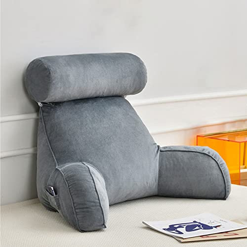 FEAW Lesekissen,Rückenkissen,Bücherkissen,Nackenkissen,Erwachsene Rücken Ruhe Lounge Kissen,mit Armlehne & Abnehmbarer Nackenrolle,Ideal für Lesen