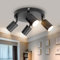 Ketom Deckenstrahler Schwarz - LED Deckenstrahler 4 Flammig Rund - Strahler Deckenleuchte Modern - GU10 Deckenleuchte Spot Schwenkbar - Deckenlampe 4 Flammig für Küche, Wohnzimmer, Ohne Leuchtmittel