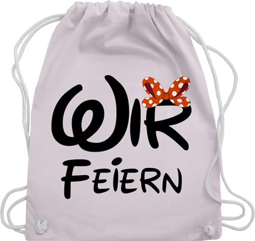 Turnbeutel Rucksack - JGA Junggesellenabschied Frauen - Wir feiern Schleife - Unisize - Pastell Rosa - team bride beutel brauttaschen bachelorette party crew juterucksack mädelsabend