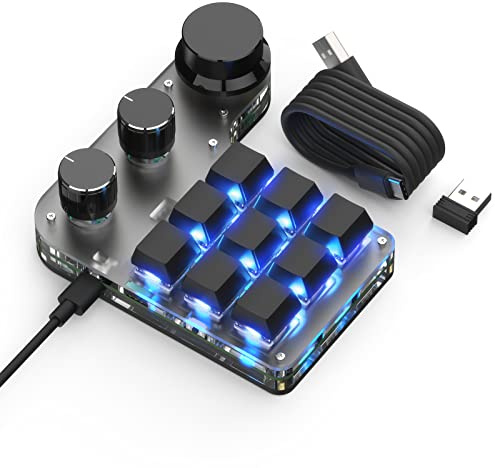 BRIMFORD Maßgeschneiderte Mini-Tastatur, 2,4 G-Empfänger, kabellos, USB-C, mechanische Hot-Swap-Tastatur, programmierbare Hot-Keys, RGB-Speicherschichten für Makro-Gaming-Software, OSU-Kopiertastatur