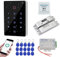 FUSYTULY Wifi Tuya Access Controller Touch RFID Keypad Door Entry System Kit IP68 Waterproof + Electric Drop Bolt Lock + Power Supply + 15pcs 125KHz Keyfobs