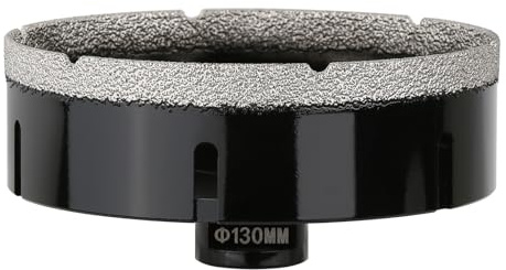 Vearter 130mm Trocken Diamant Kernbohrer, M14 Gewindeanschluss Vakuumgelötete Lochsäge für Mauerwerk, Hohllochschneider für Fliesen, Marmor, Granit, Porzellan, Beton und Quarzstein | Lochsäge mit Diamantkörnern, Schneller Spanabfuhr, Diamantbohrkrone für Mauerwerk, Fliesen und Marmor