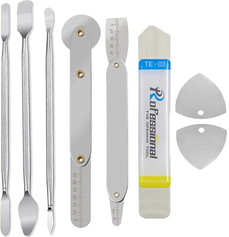 Haojiaho - 8PCS Kit d'outils de Levier et d'ouverture : Métal, Ultra Fin, Kit d'outils de réparation pour iPhone, iPad, Téléphone Portable, Ordinateur Portable, MacBook et Tablette