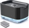 Collazoey Distributeur de Liquide Vaisselle de Cuisine, Distributeur de Savon 2 en 1, Distributeur de Savon à Pompe avec Porte-éponge, Distributeur de détergent Rechargeable (Noir)