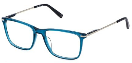 FILA Quadratisch Edelstahl Brillen in Glänzend Transp.azur für Herren, Brille mit Sehstärke, optional mit Sonnenbrillen tönung oder Blaulichtfilter (Modell VFI720)
