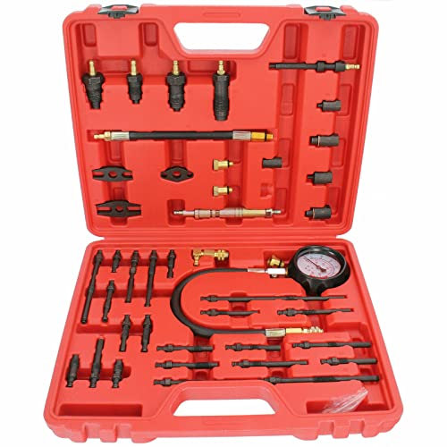 Kompressionstester Prüfer Test Set 40Bar 600PSI für Benzin und Diesel Motoren Auto Kompressionsdruckprüfung Druckverlusttester