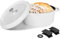 ROSSETTO Cocotte con Coperchio, bianco 24cm 4,3L Casseruola rotondo in Alluminio, Compatibile Induzione/Gas/Forno, Rivestimento antiaderente in ceramica