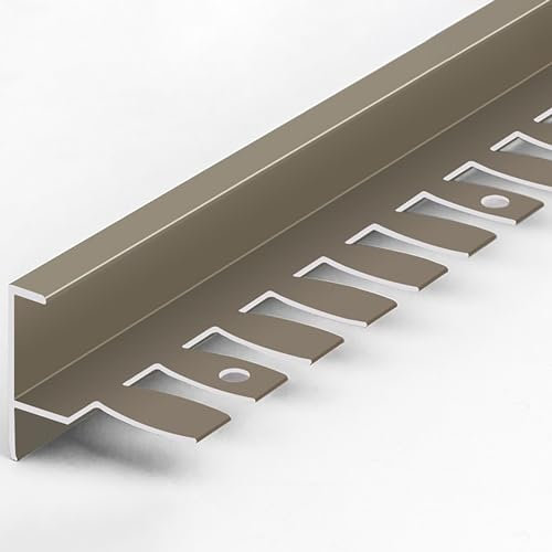 Raouoae Profilo Per Bordo Scala 135CM*2 Pezzi Profilo Per Bordo Gradino Profilo Terminale A Forma Di F In Lega Di Alluminio Per Rivestimento Scale E Ristrutturazione Scale(Champagne,L)