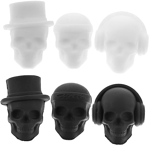 CIYODO 6pcs Silicone Skull Drink Markers Creative Cup Decorations for Parties Easy to Clean Unique Skull Design for Wine Glasses and Bottles for Gatherings and Celebrations